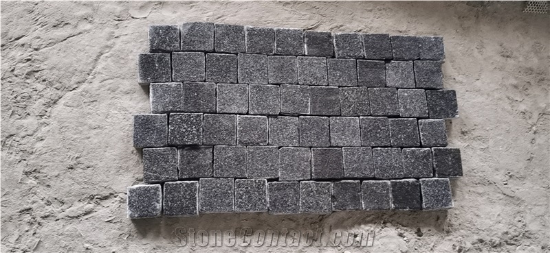 G684 Granite Cubes Cobblestone Mongolian Black Cobblestone
